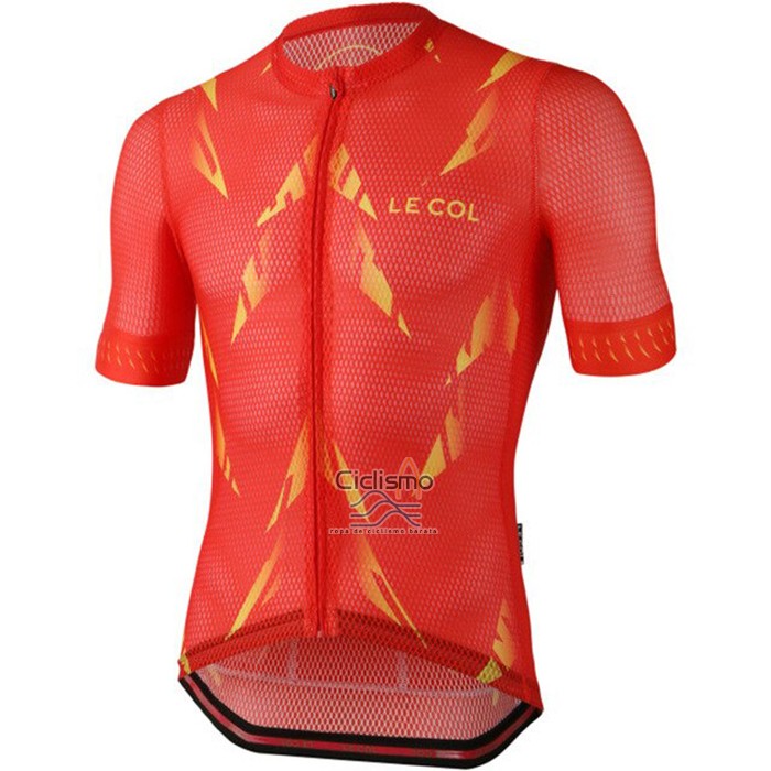 Le Col Ropa Ciclismo Culotte Corto 2021 Hombre Mangas Cortas Rojo